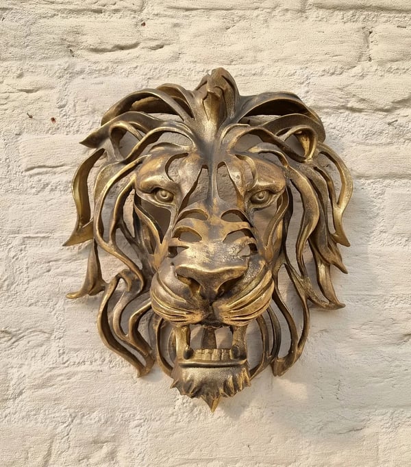 🦁Sjælden Find-stort løvehoved vægmonteret kunstskulptur🎁