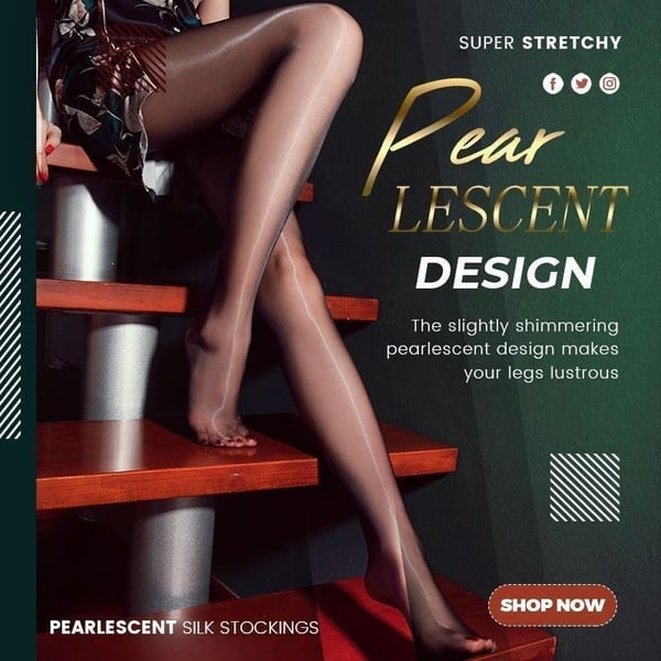 Nytårskampagne 50% RABAT 🔥 Perleskinnende silkestrømper Sexede nylonstrømpebukser