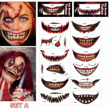 (🎃HALLOWEEN PRE SALE - 49% OFF) Halloween Prank Makeup Temporary Tattoo😈Realistic & Easy To Remove