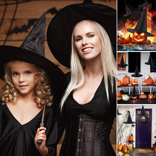 Halloweenfest kostumetilbehør med hængende heksehatte